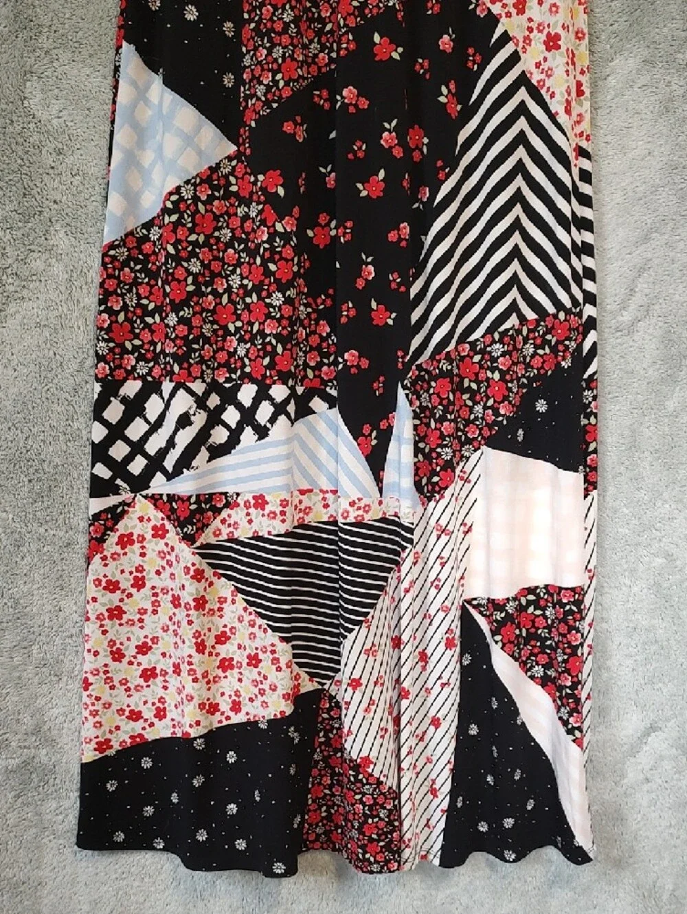 Candie's Black & Red Patchwork Halter Maxi Dress - Picture 10 of 15